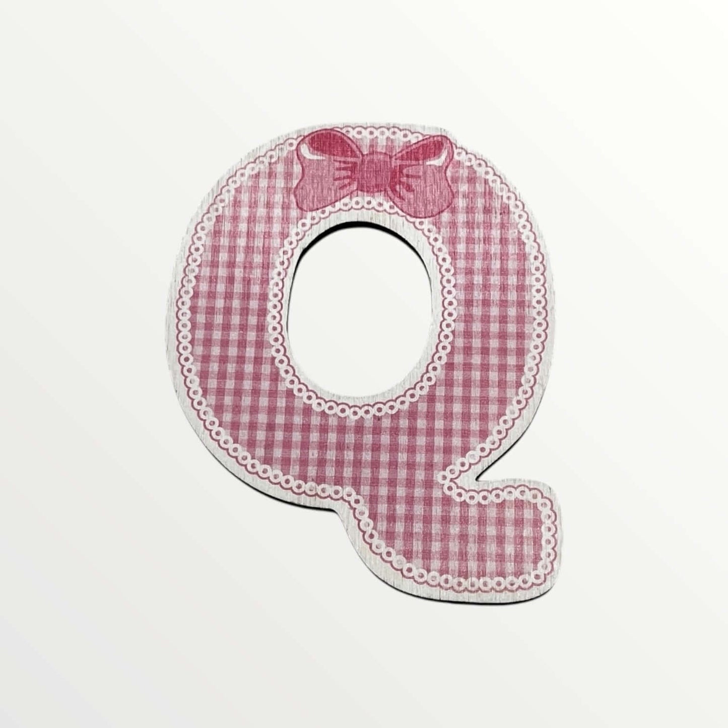Wooden letter - Pink bows
