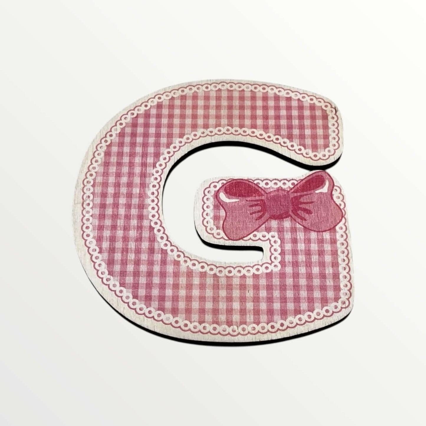 Wooden letter - Pink bows