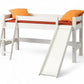 Lahe - Half high bed with slant ladder and slide - 90x200 cm - White