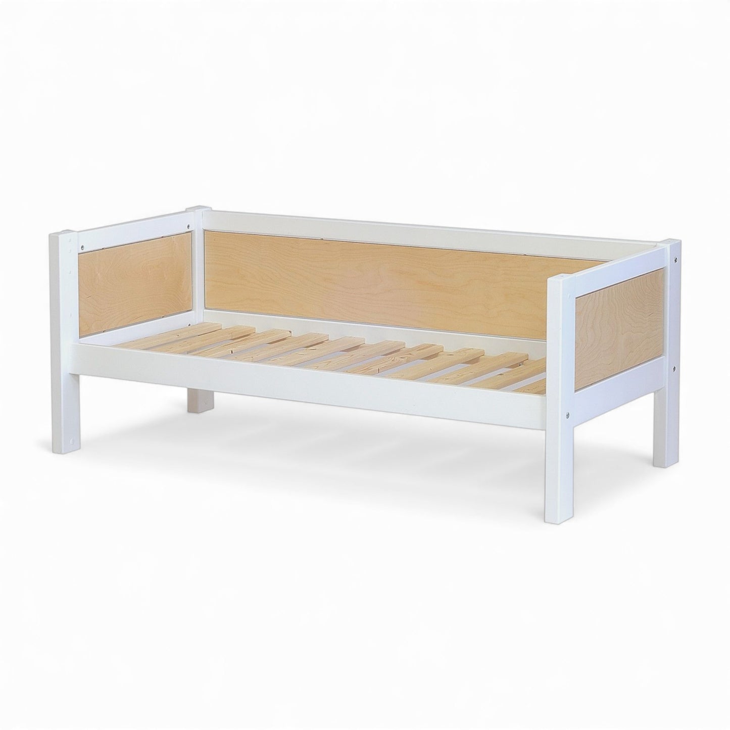 Jerwen - Junior bed - 70x160 cm with wooden slats and white finish, ideal for children's rooms.