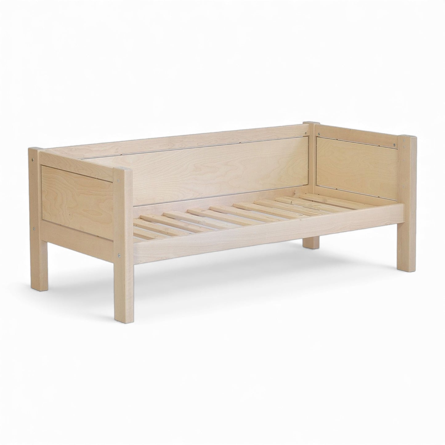 Jerwen - Junior bed - 70x160 cm with natural wood finish and slatted base design, perfect for small rooms.