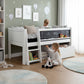 Jerwen - Compact bed with blackboard and ladder - 70x160 cm in a children's bedroom setting.