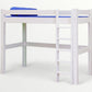 Lahe - Highbed with straight ladder - 90x200 cm - White