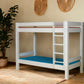 Lahe - Bunk bed with straight ladder - 90x200 cm - White