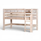 Lahe - Mid-high bed with extra safety barrier - 90x200 cm - Natural lacquered