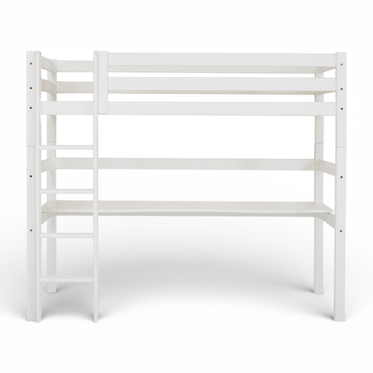 ECO Luxury - Kõrge magamisase töölauaga - 90x200 cm - valge