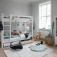 ECO Luxury - Высокая двухъярусная кровать с лестницей - 90x200 см - Белый