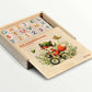 ABC-123 Wooden blocks - 36 pcs in a wooden box with vibrant letters and numbers.