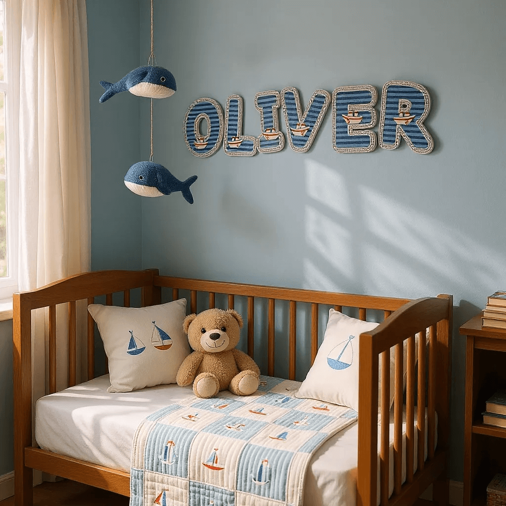 Wooden letter - Blue harbour