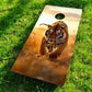 Cornhole Board - 120x60 cm featuring a tiger design in a grassy outdoor setting.