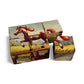 Farm Animal Picture Blocks – Set of 6 featuring a wooden horse block with a colorful farm scene.