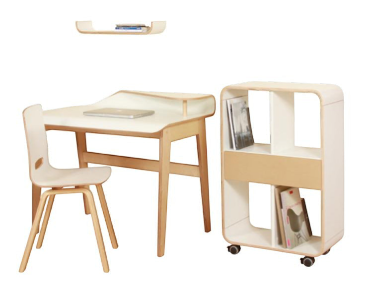 Infano Elf chair made of bent birch plywood with high-pressure laminate finish. Modern, minimalist design.