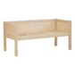 Infano Jerwen compact 90x200 cm bed frame made of natural birch wood with a slatted base and safety side panels