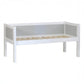 Infano Jerwen compact 90x200 cm bed frame in white birch wood with a solid base and protective side panels