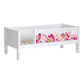 Infano Jerwen white junior bed with floral safety barrier and solid birch wood frame for children