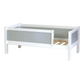 Infano Jerwen junior bed in white and grey birch wood with a front safety barrier for children