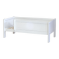 Infano Jerwen white junior bed made of solid birch wood with a protective safety barrier for children