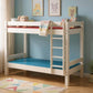 Lahe - Bunk bed with straight ladder - 90x200 cm - White in a stylish Scandinavian children's room.