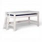 Lahe - Half high bed with slant ladder end mount - 90x200 cm - White