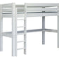 Lahe - Safety barrier all around - 90x200 cm bed with ladder in a sleek white finish.