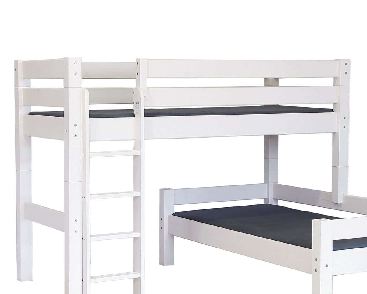 Lahe - Safety barrier all around - 90x200 cm for a secure loft bed with ladder in a white finish.