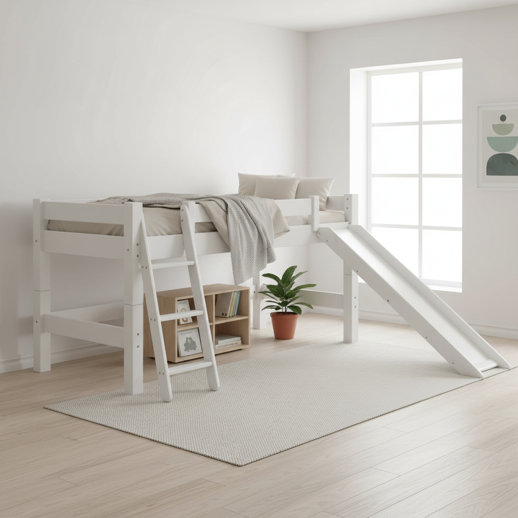 Lahe white halfhigh bed lifestyle image