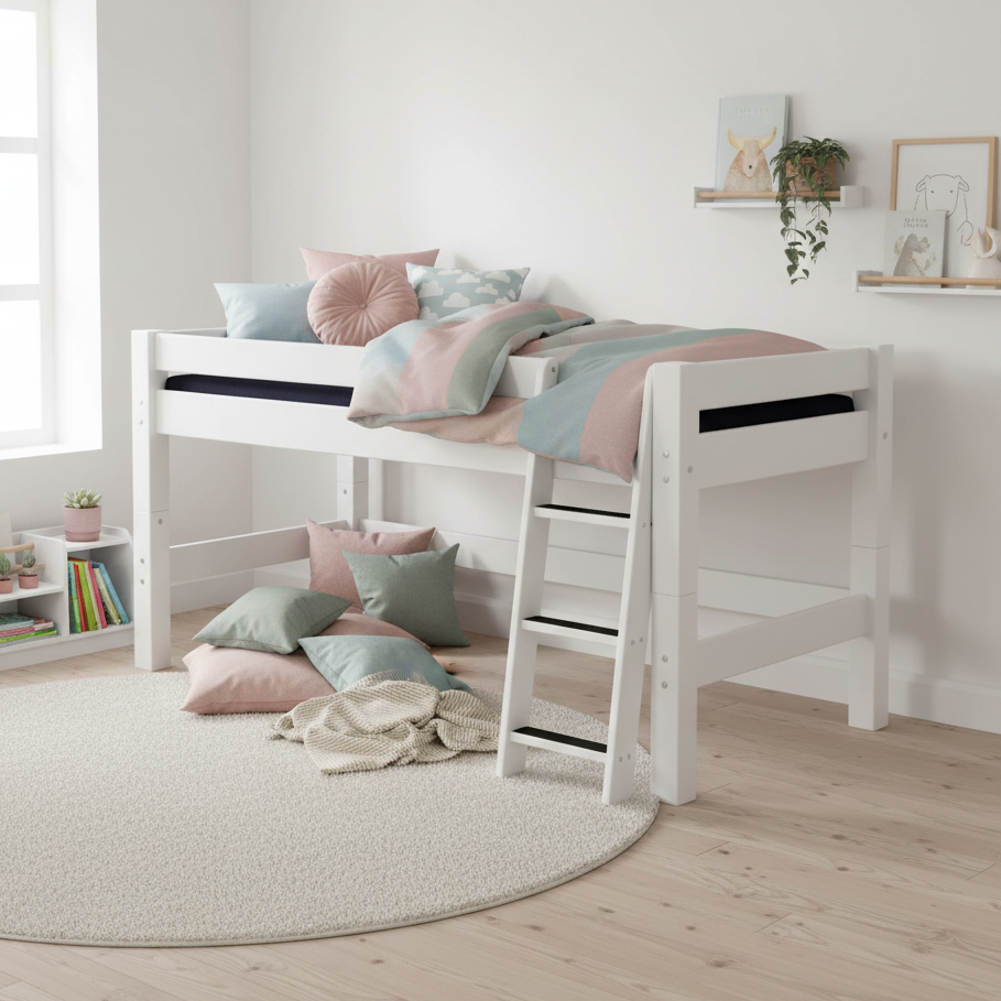Lahe white halfhigh bed lifestyle variant