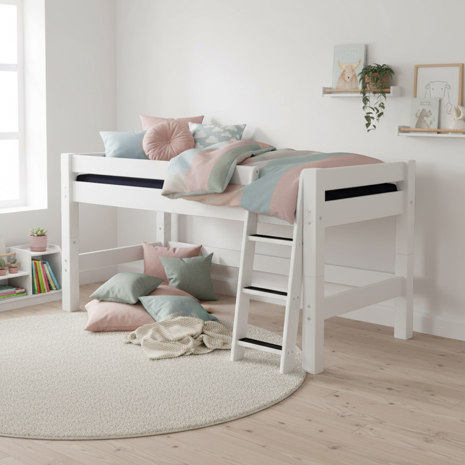 Lahe white halfhigh bed lifestyle variant