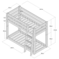 Leevi - Bed 3-in-1 - 70x160 - White dimensions showing bunk bed design and specifications.