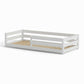 LILY | Kids' Floor Bed in white with wooden slats for a safe and independent sleeping environment.