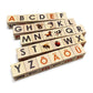Nature Alphabet Blocks - Estonian Alphabet - Set of 30 featuring letters and animal images on wooden blocks.