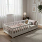 Rose | Floor Bed | Montessori Bed with Safety Rails | 90x200 cm in a cozy child's room with soft decor.