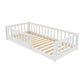 Rose | Floor Bed | Montessori Bed with Safety Rails | 90x200 cm in white with slatted base.