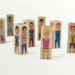 Wooden picture blocks - fashion world - 6 pcs showcasing diverse dress-up figures in various poses.