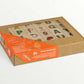 Wooden letter blocks - finnish alphabet - 30 pcs package showing colorful designs for teaching Finnish.