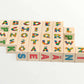 Wooden letter blocks - finnish alphabet - 30 pcs, colorful blocks featuring Finnish letters and images for educational play.