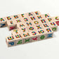 Wooden letter blocks - russian alphabet - 30 pcs arranged creatively for learning Russian letters.