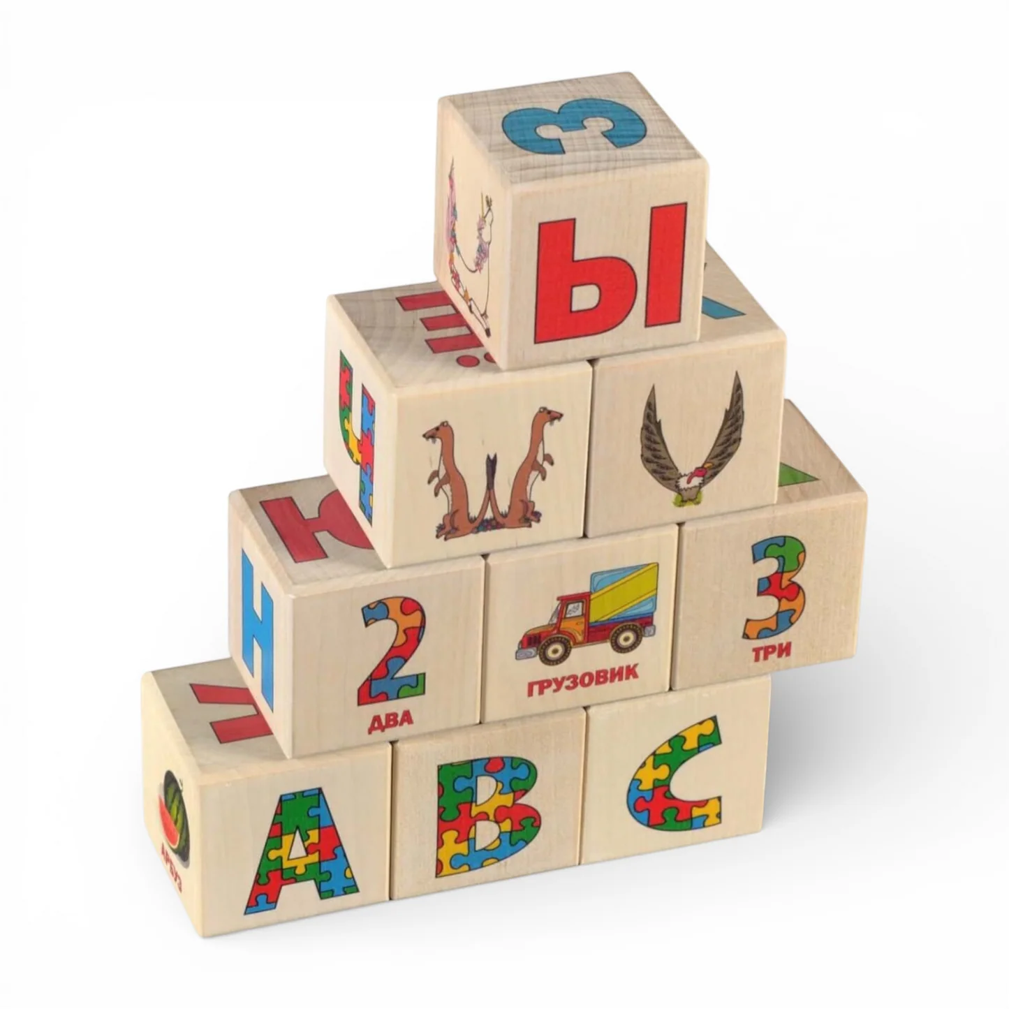 Träbokstavsblock - ryskt alfabet - 30 st