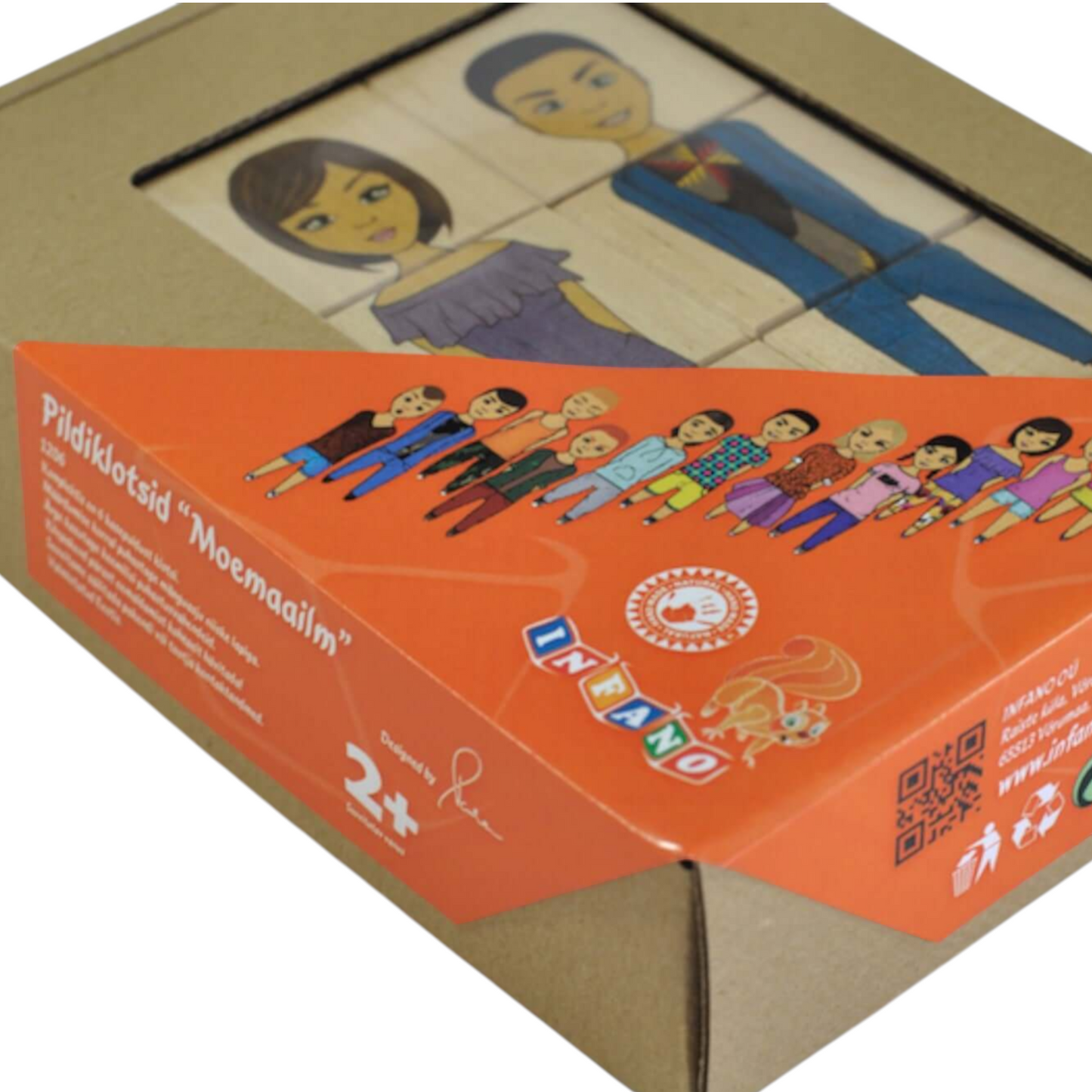 Wooden picture blocks - fashion world - 6 pcs packaging featuring various characters and a dress-up design.