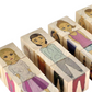 Wooden picture blocks - fashion world - 6 pcs showing various dress-up styles for creative play and motor skill development.