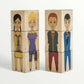 Wooden picture blocks - fashion world - 6 pcs showcasing colorful characters for creative play and fine motor skill development.