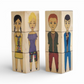 Wooden picture blocks - fashion world - 6 pcs showcasing colorful characters for creative play and fine motor skill development.