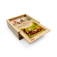 Wooden Puzzle Cubes – Farm Life in a wooden box, showing colorful farm animals and puzzle pieces.