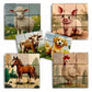 Wooden Puzzle Cubes – Farm Life showcasing adorable farm animal illustrations on natural wood blocks.