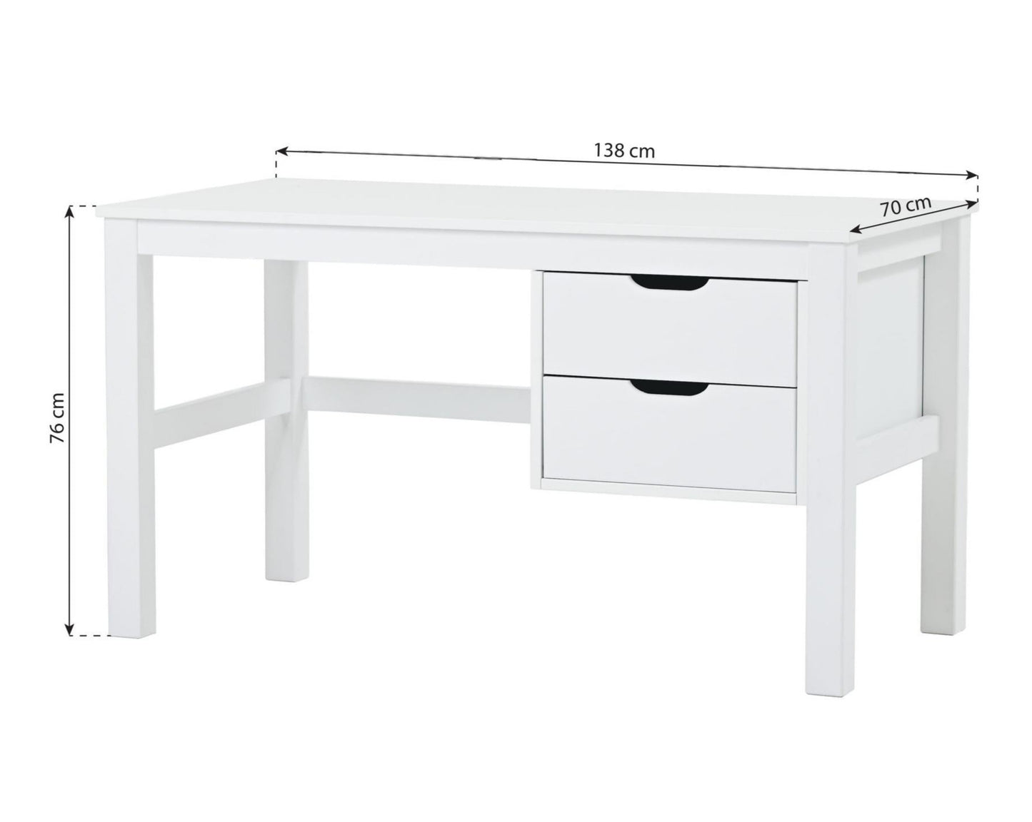 МАЙЯ - Письменный стол с 2 ящиками - белый