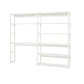 Storey - Shelf with 2 sections, 8 shelves and desk - 100 cm - White