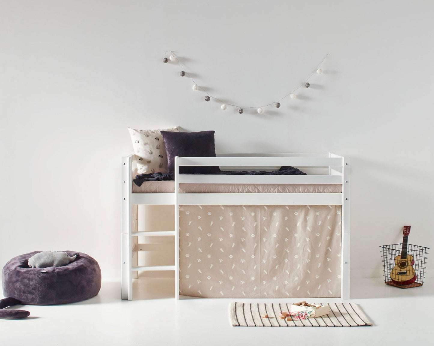 Домашние животные - Занавес для полуторной и двухъярусной кровати - 70x160 см - Silver Cloud