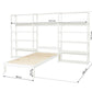 Этаж - Полка с 3 секциями, 14 полок и кровать 90x200 см - 100 см - Белый