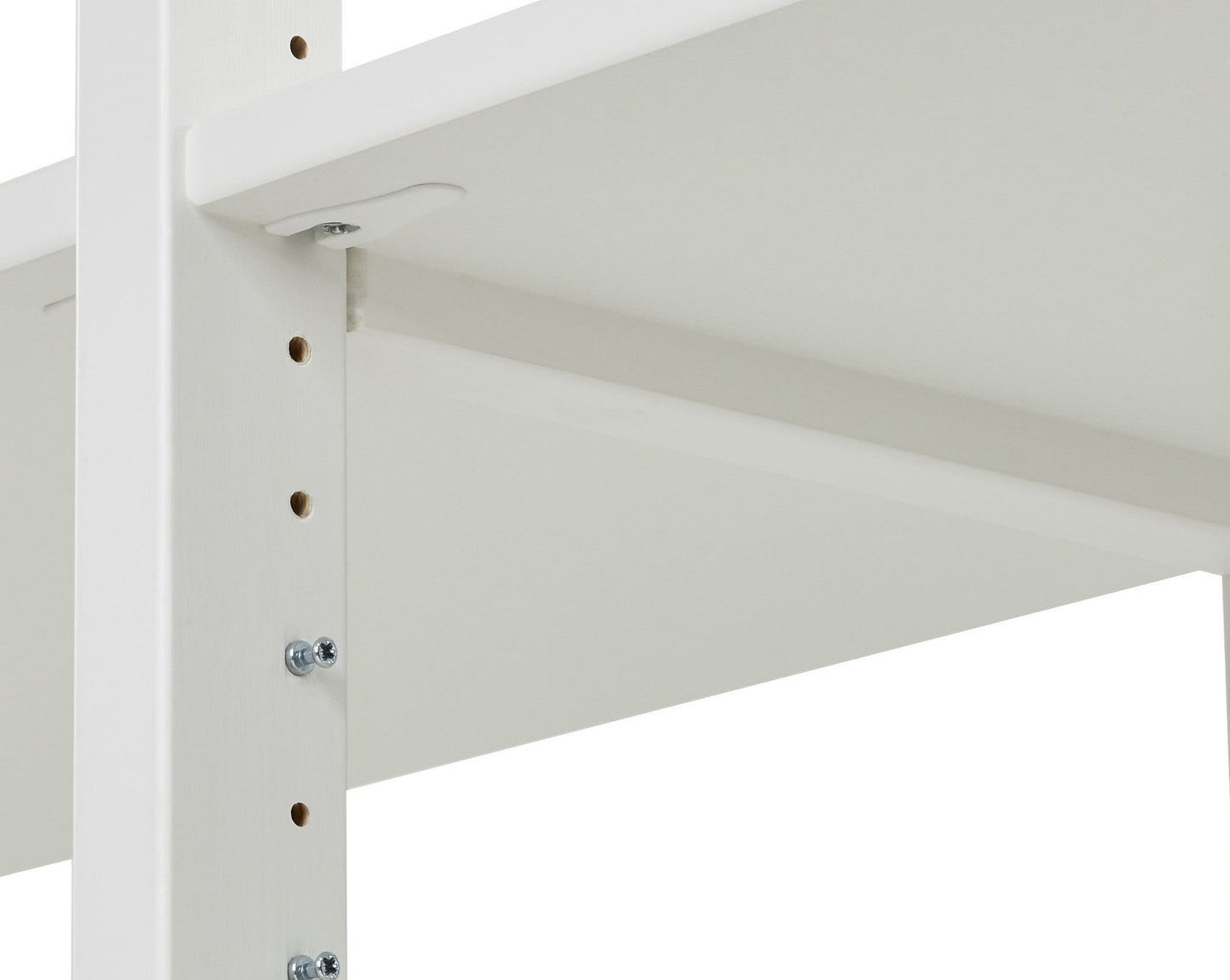 Storey - Shelf with 3 sections, 14 shelves and bed 90x200 cm - 100 cm - White