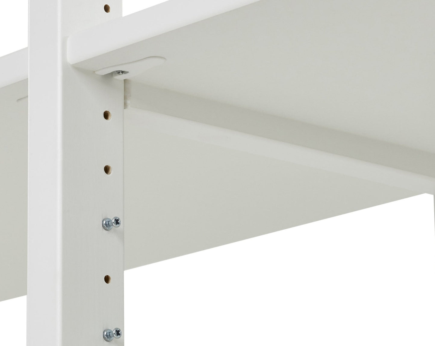 Storey - Shelf with 3 sections, 14 shelves and bed 70x160 cm - 80 cm - White